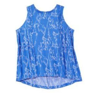 Prescott New York by Dia and Co blue bold printed tie back tank top 3x
